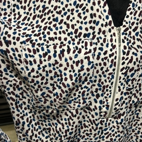 GNW Women’s Collarless 1/2 Zip Long Sleeve Multi Colored Speckled Blouse Medium - Picture 5 of 9